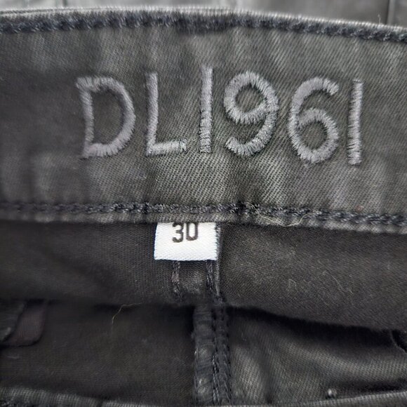 DL1961 Florence Insta Sculpt Epiphany Black Coated Moto Skinny Jean 30 - Picture 5 of 9